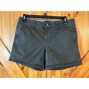 American Eagle Womens Green Midi Chino Shorts Stretch Size 4 (5087)
